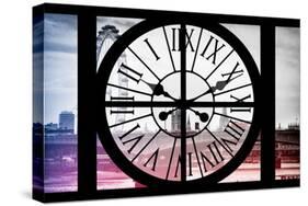 Giant Clock Window - View of London with London Eye and Big Ben IV-Philippe Hugonnard-Stretched Canvas