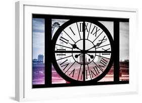 Giant Clock Window - View of London with London Eye and Big Ben IV-Philippe Hugonnard-Framed Photographic Print