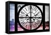 Giant Clock Window - View of London with London Eye and Big Ben IV-Philippe Hugonnard-Framed Stretched Canvas