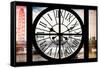 Giant Clock Window - View of London with London Eye and Big Ben VI-Philippe Hugonnard-Framed Stretched Canvas