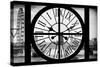 Giant Clock Window - View of London with London Eye and Big Ben VII-Philippe Hugonnard-Stretched Canvas