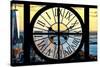 Giant Clock Window - View of Lower Manhattan with the One World Trade Center at Sunset-Philippe Hugonnard-Stretched Canvas
