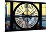 Giant Clock Window - View of Lower Manhattan with the One World Trade Center at Sunset-Philippe Hugonnard-Mounted Photographic Print