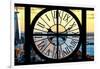 Giant Clock Window - View of Lower Manhattan with the One World Trade Center at Sunset-Philippe Hugonnard-Framed Photographic Print