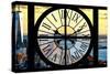 Giant Clock Window - View of Lower Manhattan with the One World Trade Center at Sunset-Philippe Hugonnard-Stretched Canvas