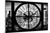 Giant Clock Window - View of Manhattan at Dusk V-Philippe Hugonnard-Mounted Photographic Print