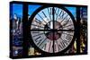 Giant Clock Window - View of Manhattan at Dusk VII-Philippe Hugonnard-Stretched Canvas