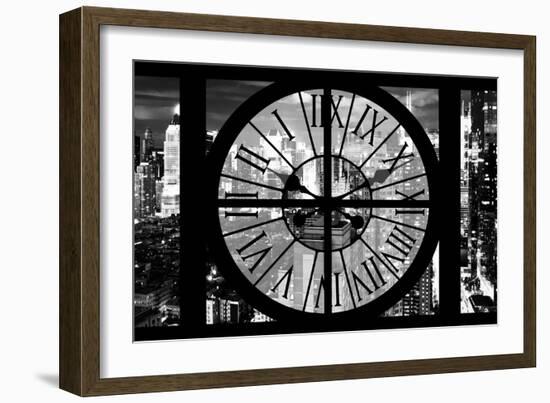 Giant Clock Window - View of Manhattan at Dusk VIII-Philippe Hugonnard-Framed Photographic Print