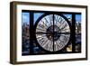 Giant Clock Window - View of Manhattan at Dusk X-Philippe Hugonnard-Framed Photographic Print