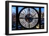 Giant Clock Window - View of Manhattan at Dusk X-Philippe Hugonnard-Framed Photographic Print