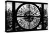 Giant Clock Window - View of Manhattan at Dusk XI-Philippe Hugonnard-Stretched Canvas
