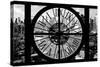 Giant Clock Window - View of Manhattan at Dusk XI-Philippe Hugonnard-Stretched Canvas