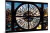 Giant Clock Window - View of Manhattan at Dusk XII-Philippe Hugonnard-Mounted Photographic Print