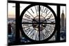 Giant Clock Window - View of Manhattan at Sunset II-Philippe Hugonnard-Mounted Photographic Print