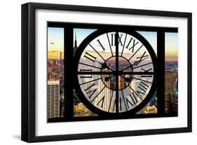 Giant Clock Window - View of Manhattan at Sunset-Philippe Hugonnard-Framed Photographic Print