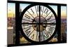 Giant Clock Window - View of Manhattan at Sunset-Philippe Hugonnard-Mounted Photographic Print