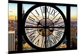 Giant Clock Window - View of Manhattan at Sunset-Philippe Hugonnard-Mounted Photographic Print