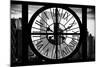 Giant Clock Window - View of Manhattan Buildings at Sunset III-Philippe Hugonnard-Mounted Photographic Print