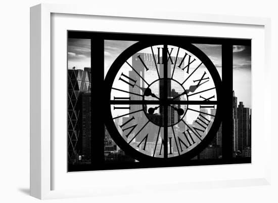 Giant Clock Window - View of Manhattan Buildings at Sunset III-Philippe Hugonnard-Framed Photographic Print