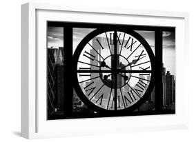 Giant Clock Window - View of Manhattan Buildings at Sunset III-Philippe Hugonnard-Framed Photographic Print