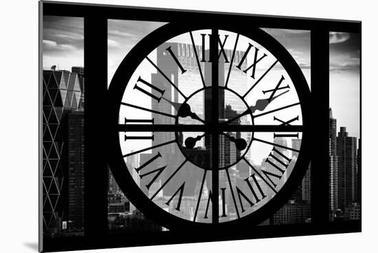 Giant Clock Window - View of Manhattan Buildings at Sunset III-Philippe Hugonnard-Mounted Photographic Print