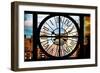 Giant Clock Window - View of Manhattan Buildings at Sunset-Philippe Hugonnard-Framed Photographic Print