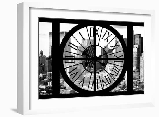 Giant Clock Window - View of Manhattan Buildings - Hell's Kitchen District II-Philippe Hugonnard-Framed Photographic Print