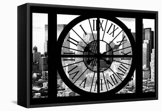 Giant Clock Window - View of Manhattan Buildings - Hell's Kitchen District II-Philippe Hugonnard-Framed Stretched Canvas