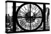 Giant Clock Window - View of Manhattan Buildings - Hell's Kitchen District II-Philippe Hugonnard-Stretched Canvas
