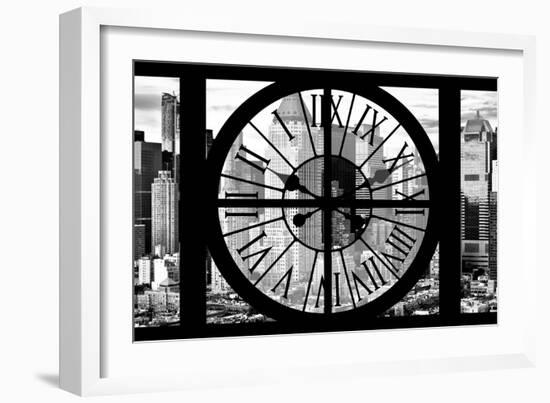 Giant Clock Window - View of Manhattan Buildings - Hell's Kitchen District IV-Philippe Hugonnard-Framed Photographic Print