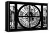 Giant Clock Window - View of Manhattan Buildings - Hell's Kitchen District IV-Philippe Hugonnard-Framed Stretched Canvas