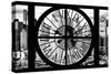 Giant Clock Window - View of Manhattan Buildings - Hell's Kitchen District IV-Philippe Hugonnard-Stretched Canvas