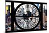 Giant Clock Window - View of Manhattan Buildings - Hell's Kitchen District-Philippe Hugonnard-Mounted Photographic Print