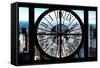 Giant Clock Window - View of Manhattan Buildings IV-Philippe Hugonnard-Framed Stretched Canvas