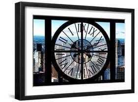 Giant Clock Window - View of Manhattan Buildings IV-Philippe Hugonnard-Framed Photographic Print