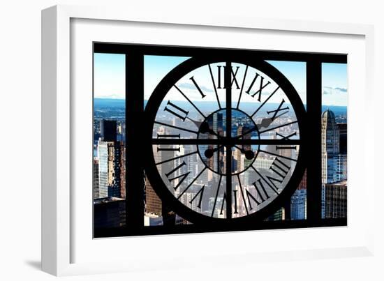 Giant Clock Window - View of Manhattan Buildings IV-Philippe Hugonnard-Framed Photographic Print