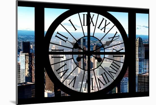 Giant Clock Window - View of Manhattan Buildings IV-Philippe Hugonnard-Mounted Photographic Print