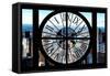 Giant Clock Window - View of Manhattan Buildings IV-Philippe Hugonnard-Framed Stretched Canvas