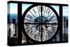Giant Clock Window - View of Manhattan Buildings IV-Philippe Hugonnard-Stretched Canvas