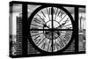 Giant Clock Window - View of Manhattan Buildings with the One World Trade Center II-Philippe Hugonnard-Stretched Canvas