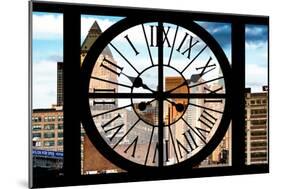 Giant Clock Window - View of Manhattan Buildings-Philippe Hugonnard-Mounted Photographic Print