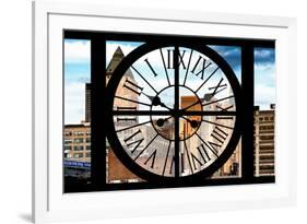 Giant Clock Window - View of Manhattan Buildings-Philippe Hugonnard-Framed Photographic Print