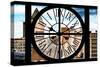 Giant Clock Window - View of Manhattan Buildings-Philippe Hugonnard-Stretched Canvas