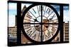 Giant Clock Window - View of Manhattan Buildings-Philippe Hugonnard-Stretched Canvas