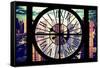 Giant Clock Window - View of Manhattan - New York City II-Philippe Hugonnard-Framed Stretched Canvas