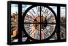 Giant Clock Window - View of Manhattan - New York City V-Philippe Hugonnard-Framed Stretched Canvas