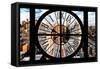 Giant Clock Window - View of Manhattan - New York City V-Philippe Hugonnard-Framed Stretched Canvas