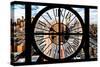 Giant Clock Window - View of Manhattan - New York City V-Philippe Hugonnard-Stretched Canvas