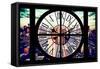 Giant Clock Window - View of Manhattan - New York City VI-Philippe Hugonnard-Framed Stretched Canvas