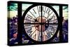 Giant Clock Window - View of Manhattan - New York City VI-Philippe Hugonnard-Stretched Canvas